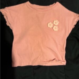 Carter's Pink Tee with Floral Accents
